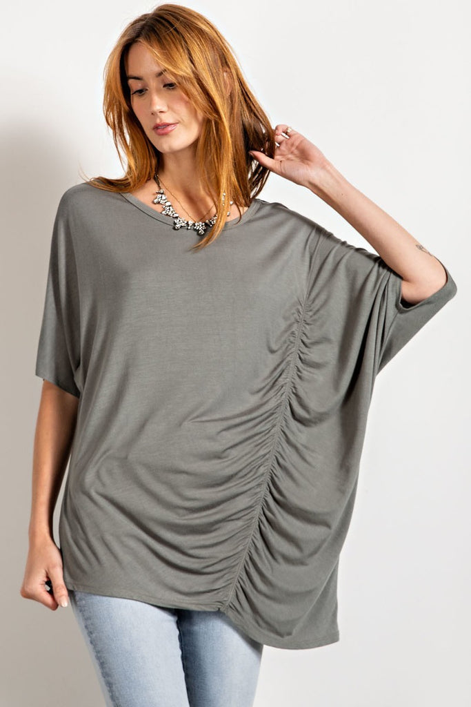 Loose Fit And Ruched Detailing Top - The Hipster Exchange General Store and Trading Post