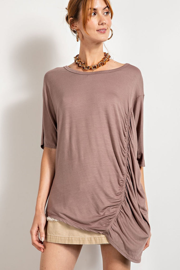 Loose Fit And Ruched Detailing Top - The Hipster Exchange General Store and Trading Post