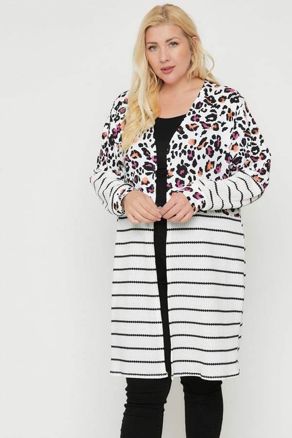 Long sleeves print-striped cardigan - The Hipster Exchange General Store and Trading Post
