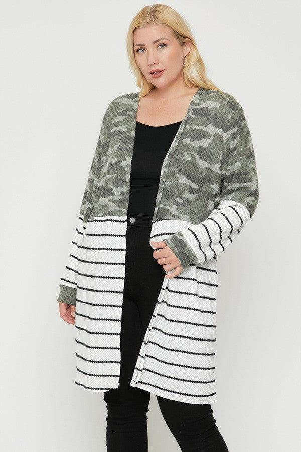 Long sleeves print-striped cardigan - The Hipster Exchange General Store and Trading Post