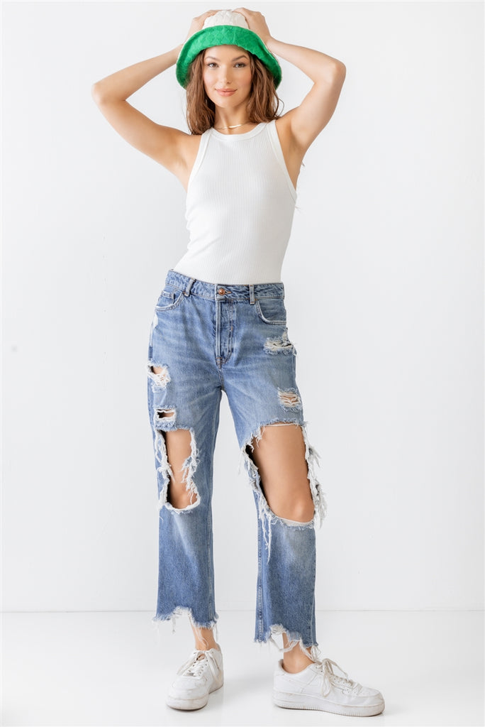 Ribbed V Strap Back Bodysuit - The Hipster Exchange General Store and Trading Post