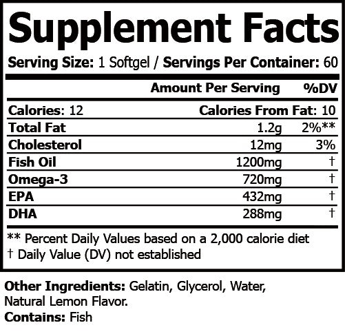 Omega 3 Fish Oil - Lemon Flavor - The Hipster Exchange General Store and Trading Post
