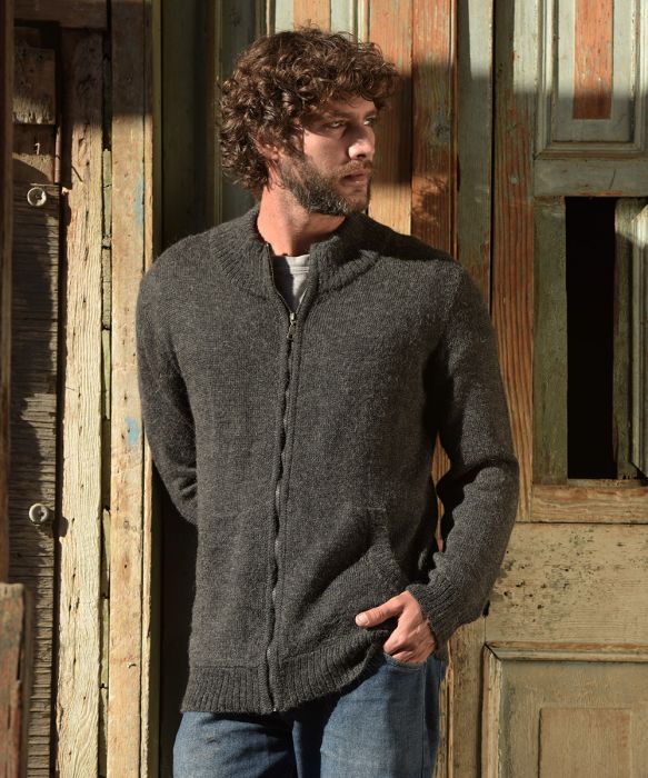 Men's Full Zip Alpaca Cardigan - The Hipster Exchange General Store and Trading Post