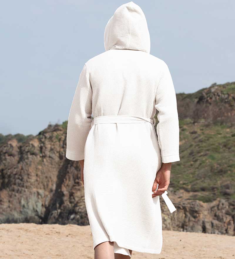 Men's Hooded Turkish Cotton Waffle Robe - The Hipster Exchange General Store and Trading Post