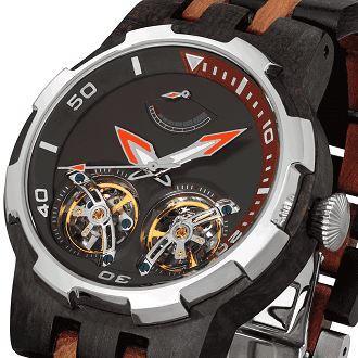 Men's Dual Wheel Automatic Ebony & Rosewood Watch - For High End Watch Collectors - The Hipster Exchange General Store and Trading Post