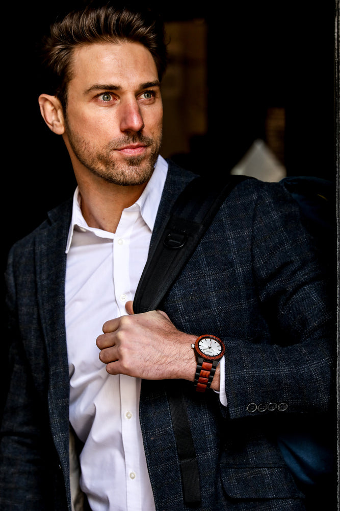 Men's Custom Engrave Ebony & Rose Wooden Watch - Personalize Your Watch - The Hipster Exchange General Store and Trading Post