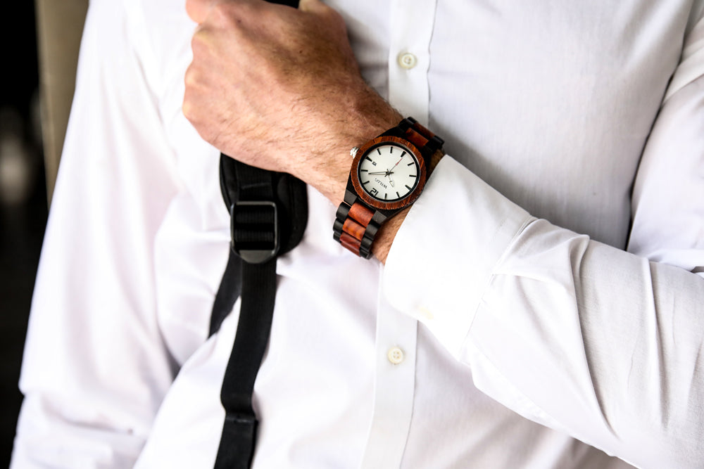 Men's Custom Engrave Ebony & Rose Wooden Watch - Personalize Your Watch - The Hipster Exchange General Store and Trading Post