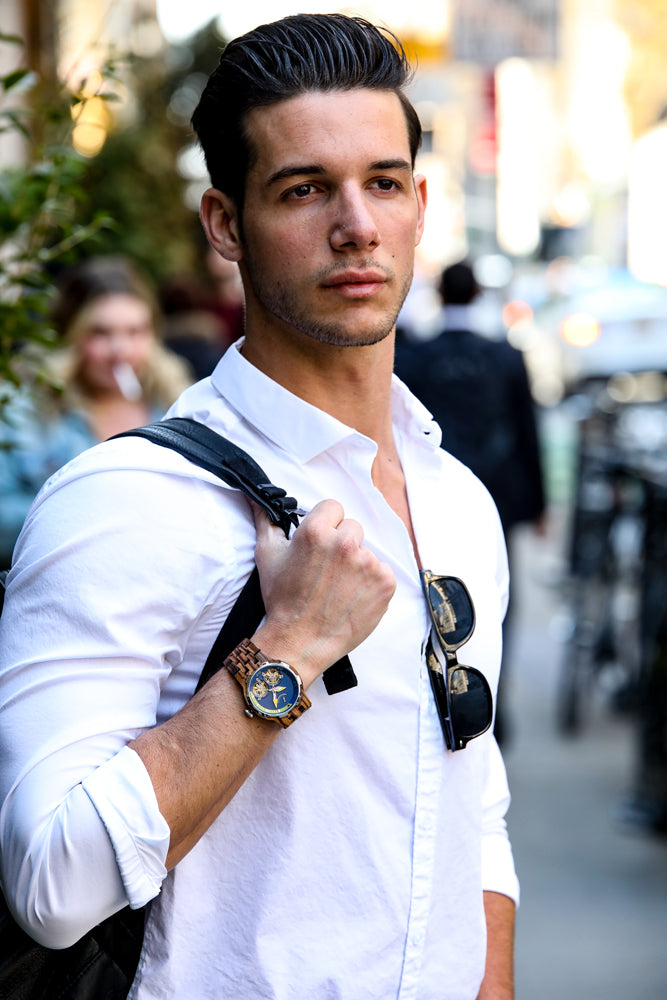Men's Dual Wheel Automatic Zebra Wood Watch - For High End Watch Collectors - The Hipster Exchange General Store and Trading Post