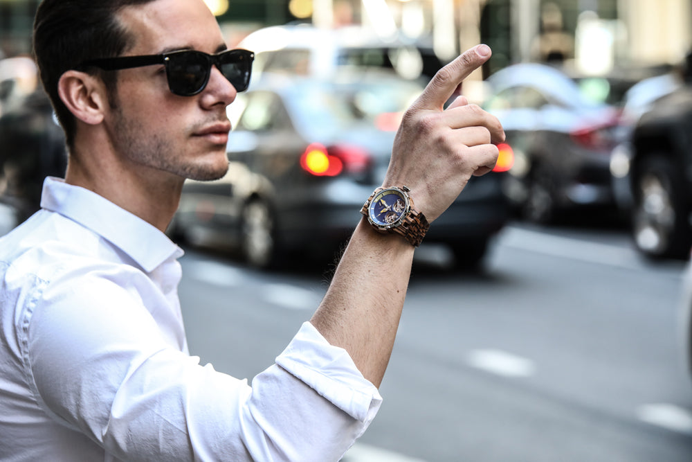 Men's Dual Wheel Automatic Zebra Wood Watch - For High End Watch Collectors - The Hipster Exchange General Store and Trading Post