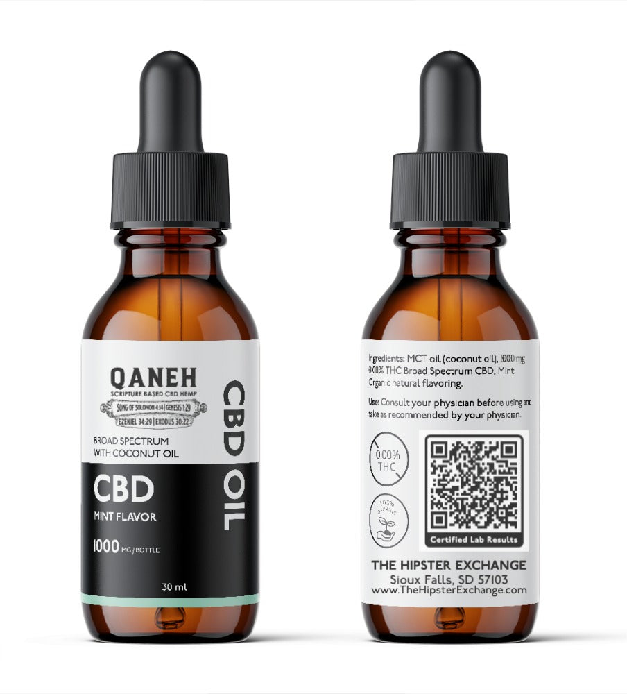 Mint flavor CBD oil tincture | 1 oz | 1,000 mg | 34 mg CBD/ml