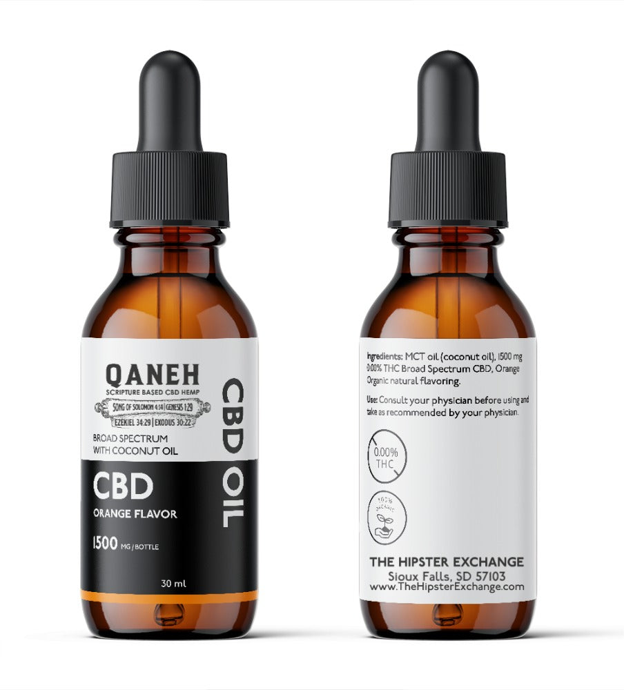 Orange flavor CBD oil tincture | 1 oz | 1500 mg | 50 mg CBD/ml