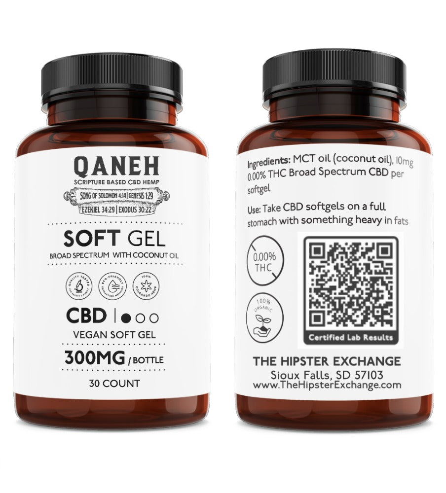 CBD Vegan Soft Gel | 300 mg CBD | 30 count | 10 mg CBD per softgel