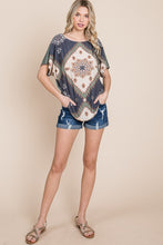 Load image into Gallery viewer, Floral Chevron Printed Off Shoulder Dolman Sleeves Top
