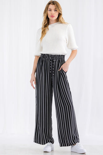 Thira Stripe Wide Leg Pants - The Hipster Exchange General Store and Trading Post