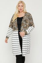 Load image into Gallery viewer, Long sleeves print-striped cardigan
