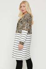 Load image into Gallery viewer, Long sleeves print-striped cardigan
