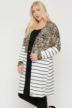 Load image into Gallery viewer, Long sleeves print-striped cardigan
