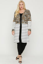 Load image into Gallery viewer, Long sleeves print-striped cardigan
