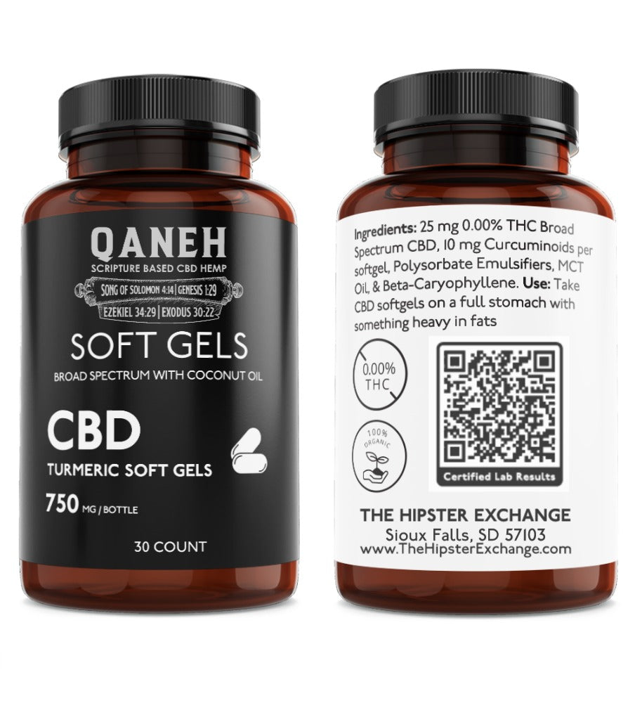 Turmeric Soft Gels | 750 mg CBD | 30 count | 25 mg CBD per softgel