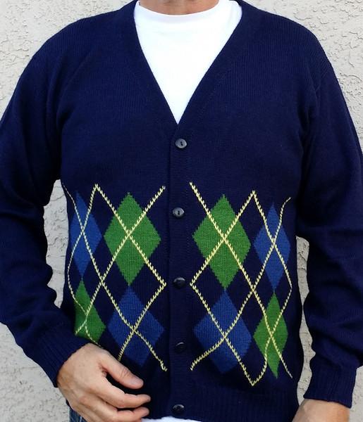 Argyle Golf Alpaca Cardigan