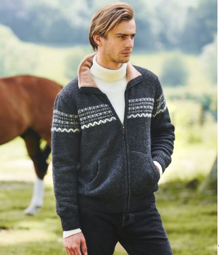 Men's Fleece Lined Alpaca Sweater