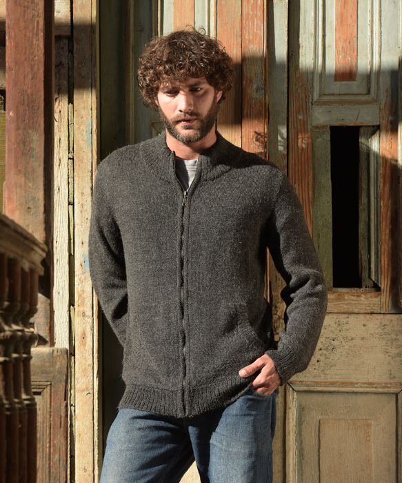 Men s Full Zip Alpaca Cardigan The Hipster Exchange General Store and Trading Post