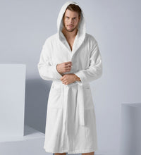 Load image into Gallery viewer, Men&#39;s Luxury Turkish Cotton Terry Cloth Robe with Hood
