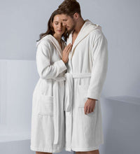 Load image into Gallery viewer, Men&#39;s Luxury Turkish Cotton Terry Cloth Robe with Hood
