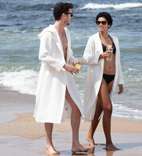 Load image into Gallery viewer, Men&#39;s Hooded Turkish Cotton Waffle Robe
