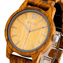 Load image into Gallery viewer, Men&#39;s Handmade Engraved Ambila Wooden Timepiece - Personal Message on the Watch
